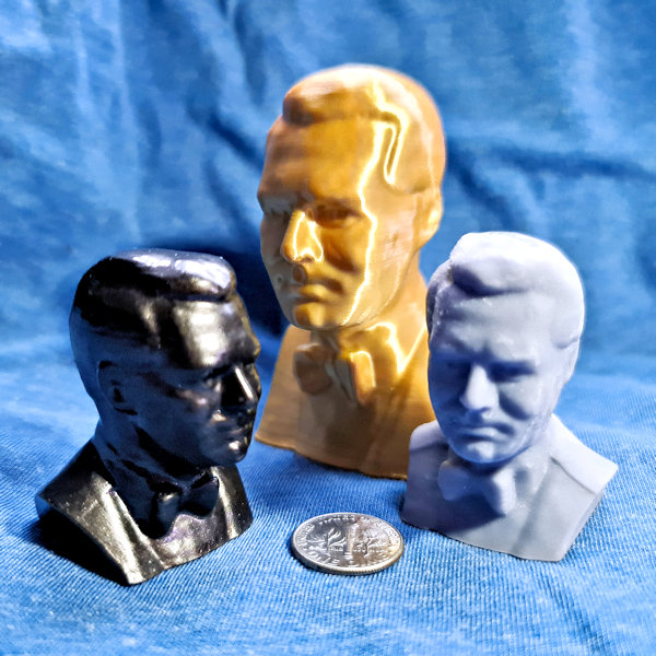 Head of Cary Grant PLA and resin 3D prints
