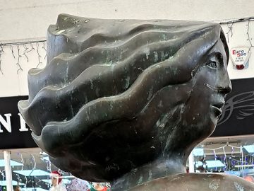 Head of the Monmouth Walk sculpture