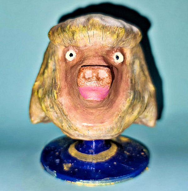 Hairy pigs head (painted PLA)