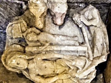 Tewkesbury Abbey stone carving