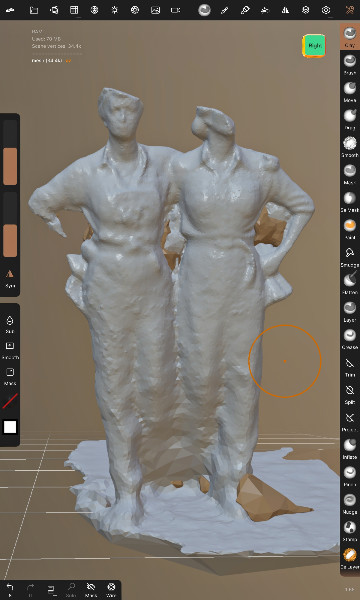 The starting point for sculpting in Nomad Sculpt