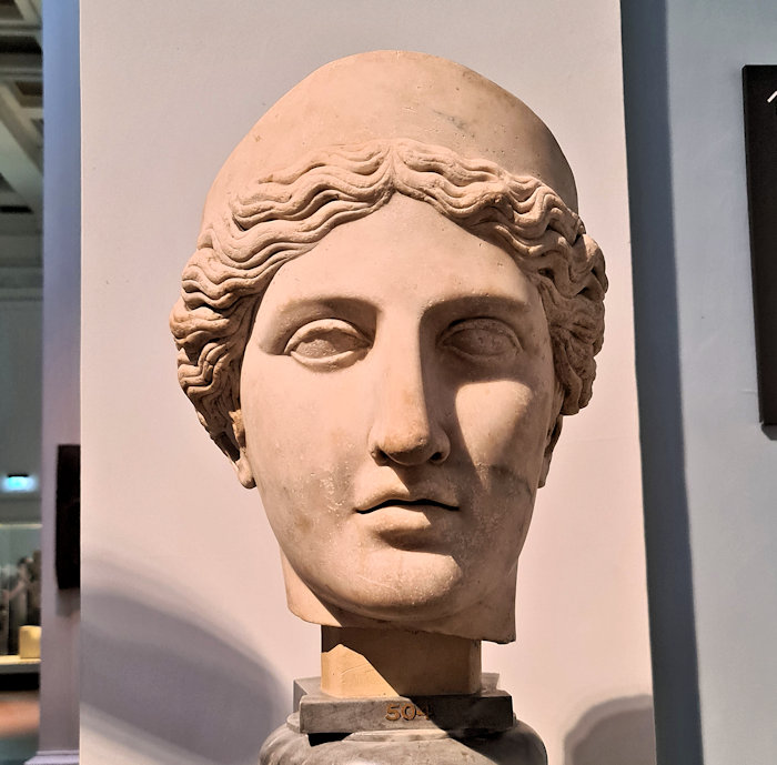 The head of the Olympian Goddess