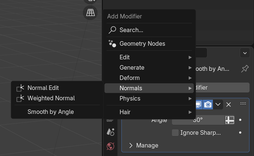 The new Blender normals smoothing modifier