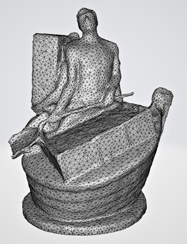 The underlying 3D mesh of the Saltworkers sculpture.