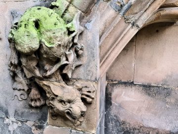 St Martin in the Bull Ring carved stone grotesque