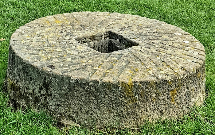 The mill stone at Avoncroft Museum.