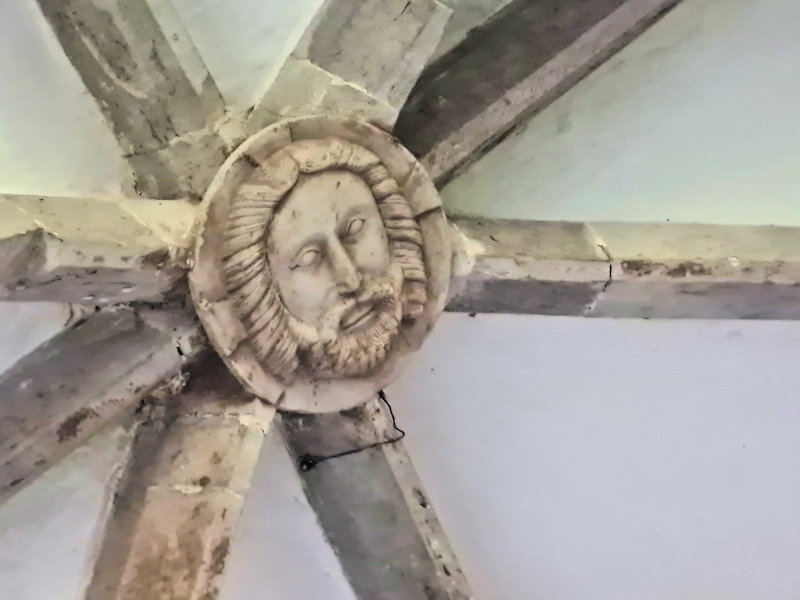 Example scan photo of the Jesus ceiling boss.