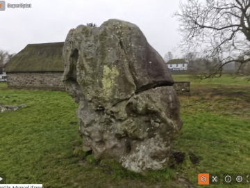 Avebury neolithic stone near the barn – gaussian splat Avebury neolithic stone near the barn - gaussian splat