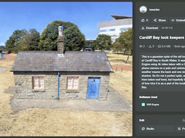 Cardiff Bay lock keepers cottage feature image showing the cottage in SuperSplat